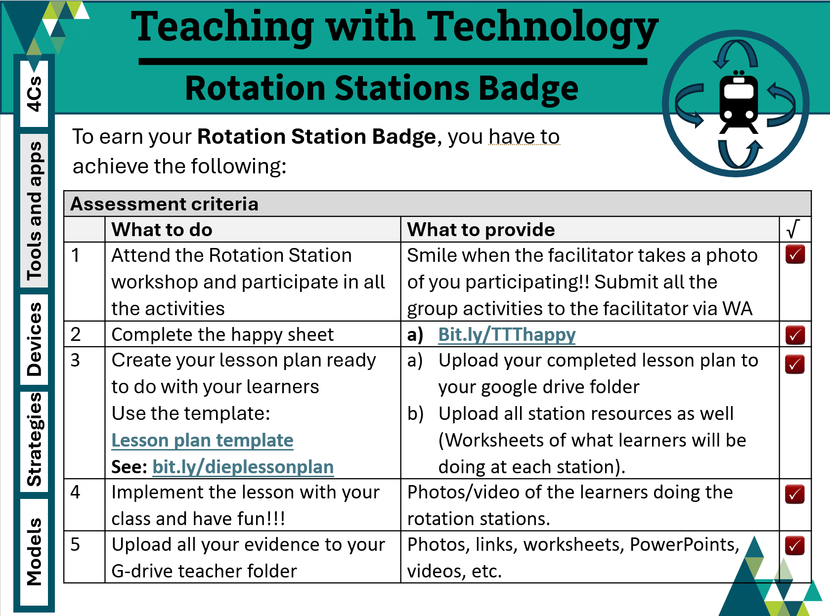 Badge: Rotation (learning) Stations – kLearning